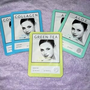 7 Pack Face Mask Skincare Set || Includes Aloe, Collagen, and Green Tea Masks